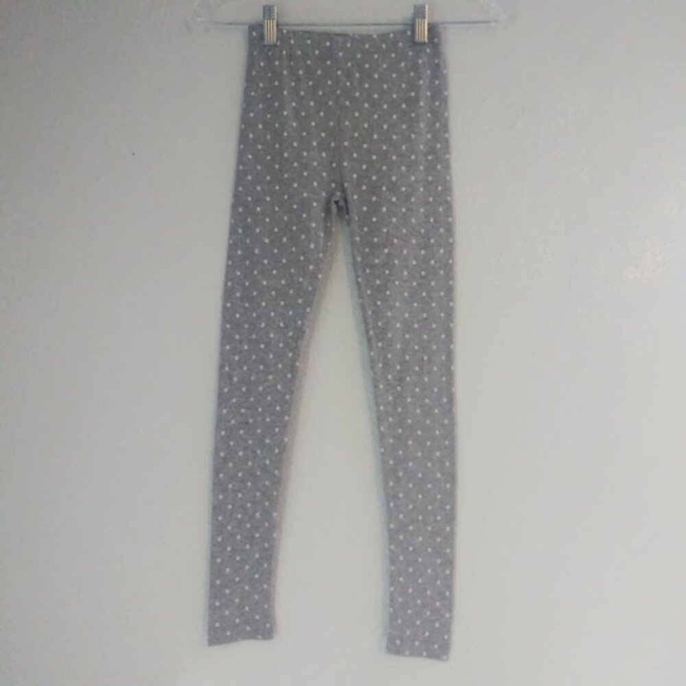Carter's girl's size 8 gray and white polka dot leggings